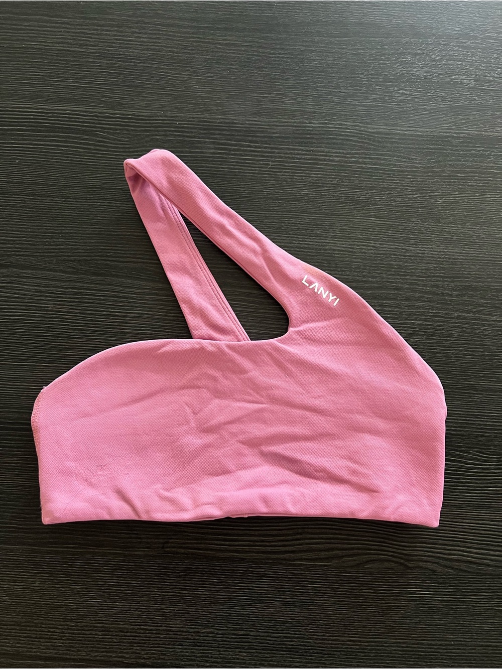 LANYI edit DFYNE Pink Asymmetric One-Shoulder Sports Bra